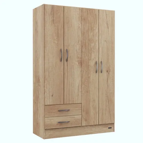 Placard Mosconi 4 Puertas 2 Cajones Pack Bambu (Neb Nat)