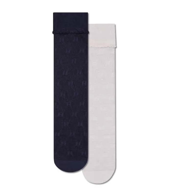 2-Pack H Monogram Tall Crew Socks