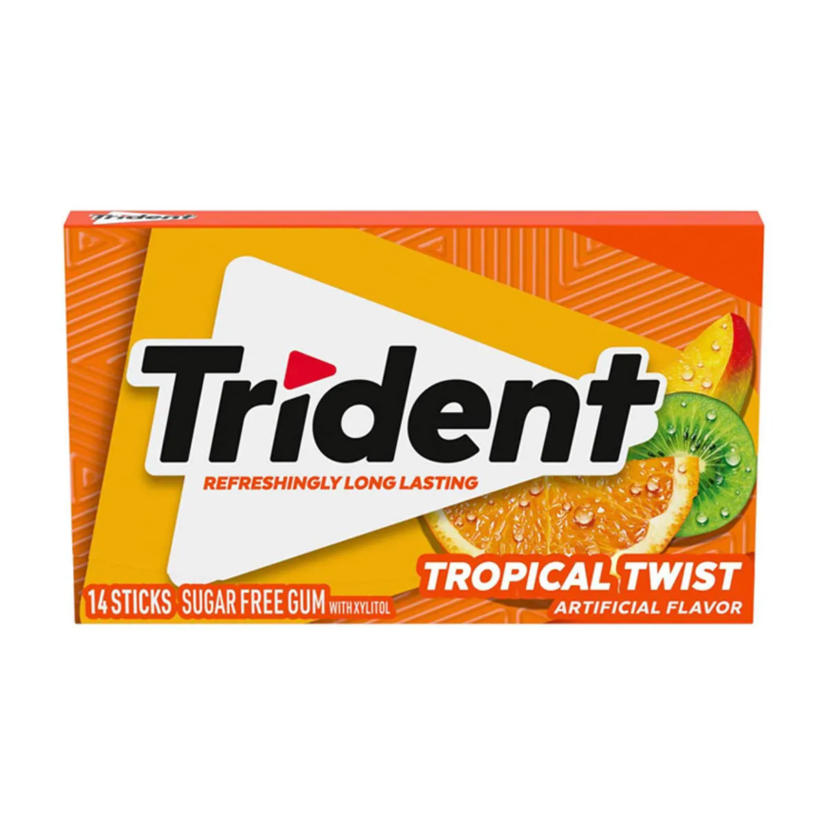 Trident Tropical Twist Sugar Free Gum with Xylitol, 14 Stick Pack