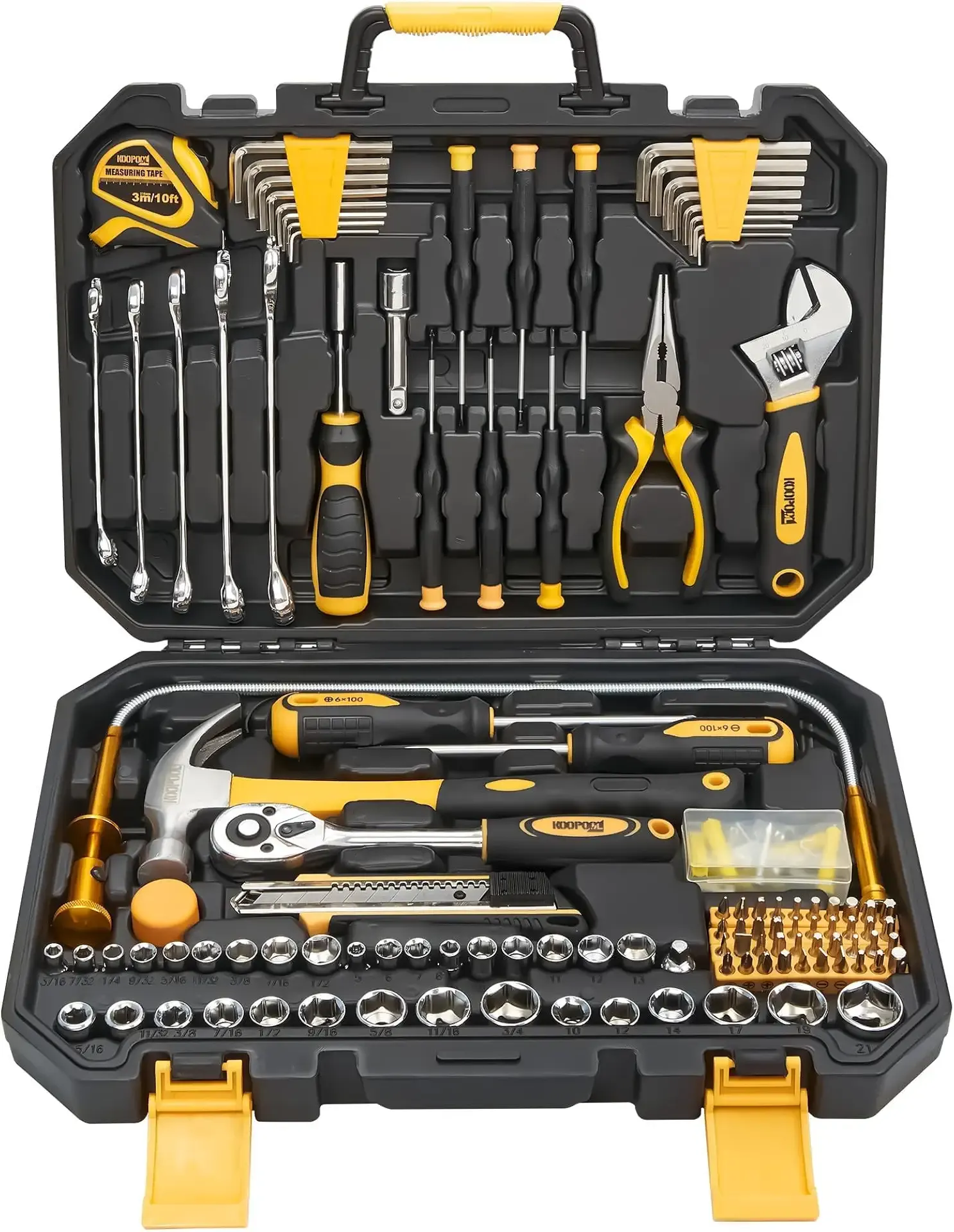 159 Piece Tool Box, Tool Set for Mechanic and Car, General Household Home Tool Kit, Basic Tool Kit for Home Auto Repair, with Storage Case