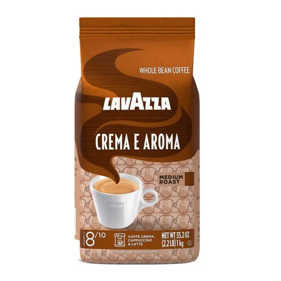 Lavazza Crema E Aroma, Whole Bean Coffee Blend, Medium Roast, 1kg/2.2 lb. Bag {Imported from Canada}