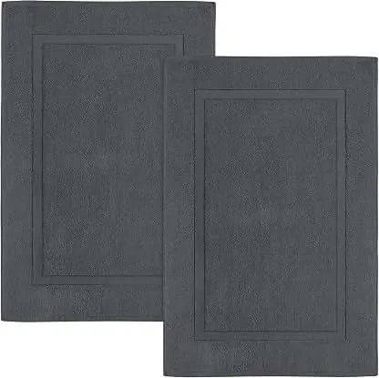 Utopia Towels Cotton Bath Mat, 21x34 in, 2 Pack, Grey | Soft 100% Ring Spun Cotton Floor Mat for Shower & Bathroom - Highly Absorbent, Quick-Drying, Non-Slip, Durable Utopia Towels Cotton Bath Mat, 21x34 in, 2 Pack, Grey | Soft…