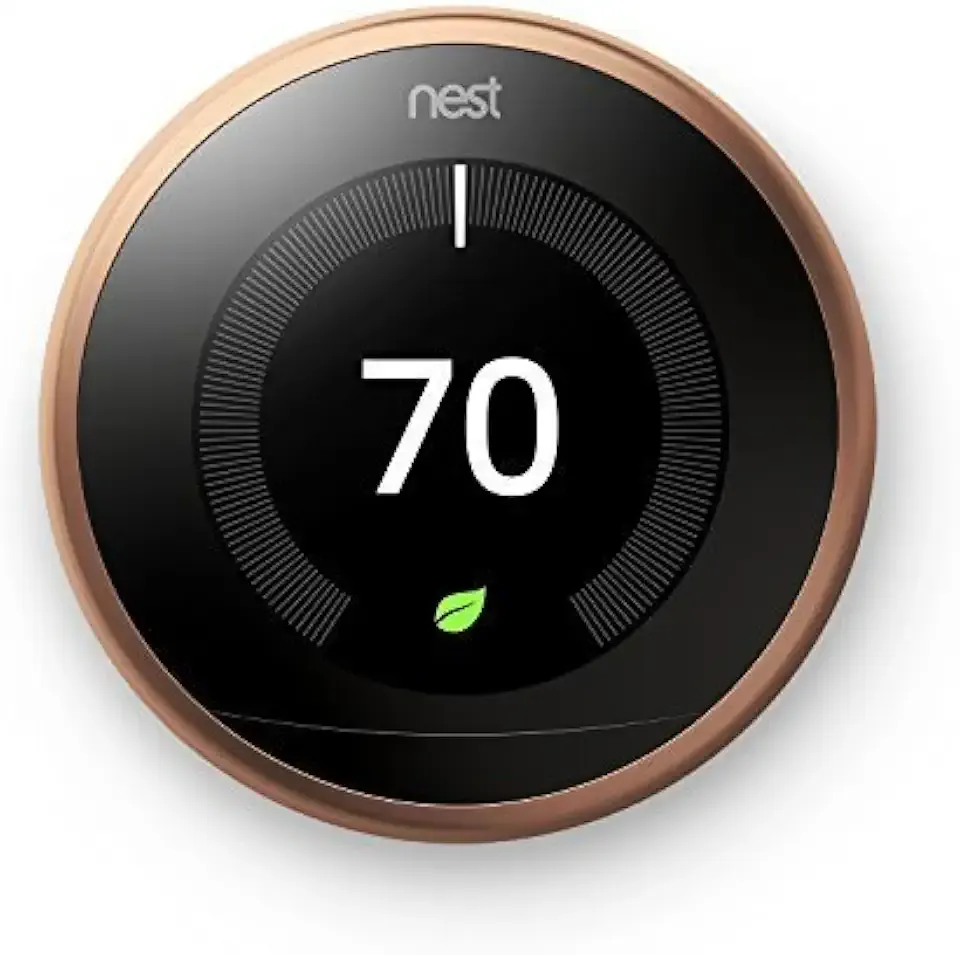 Google Nest Learning Thermostat - Programmable Smart Thermostat for Home - 3rd Generation Nest Thermostat - Compatible with Alexa - Copper (Renewed)