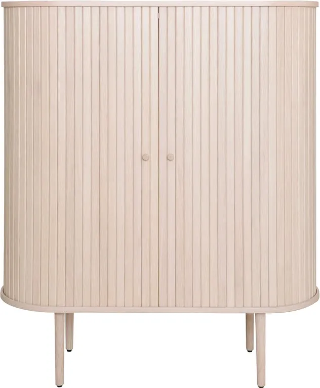 Slide skap 100x40, H 123 cm, hvitpigmentert eikefiner