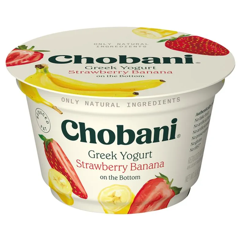 Chobani Strawberry Banana on the Bottom Reduced Fat Greek Yogurt