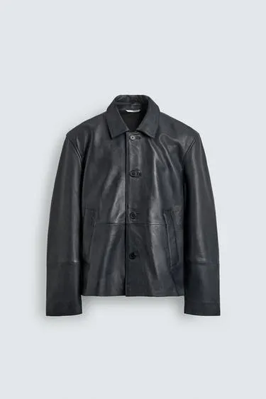 LEATHER RELAXED FIT JACKET