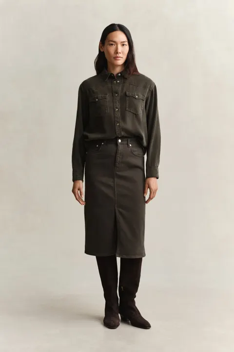 Twill Colored Pencil Skirt