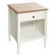 Table de chevet SOLEN 1 tiroir blanc et bois 45xH ...