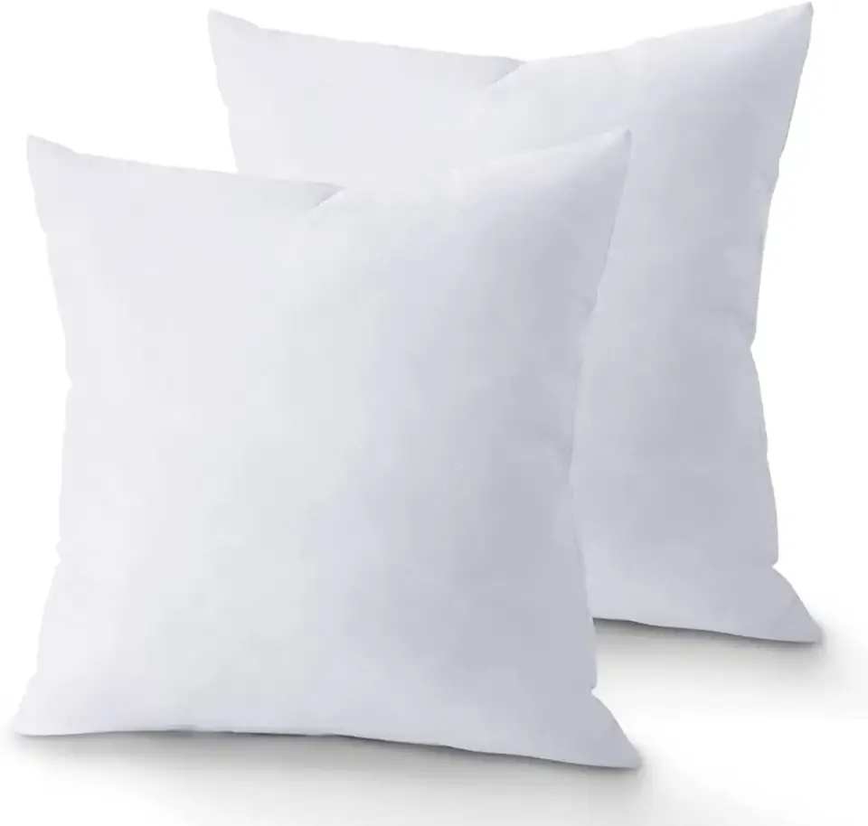 18 x 18 Throw Pillow Insert - Pack of 2 White, Down Alternative Pillow Inserts for Decorative Pillow Covers, Throw Pillows for Bed, Couch Pillows for Living Room (Pack of 2)