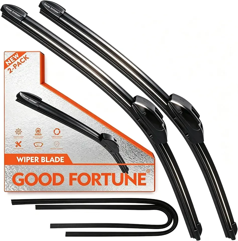 Good Fortune 22"+22" Graphene Coating windshield Wiper Blades Hook 2-Pack | beam blade|Reusable Frame+2 Refills|fits 2009-2025 Ford F150 & 1996-2025 GMC Savana 2500 & 1996-2025 Chevy Express 2500