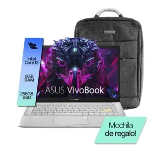 Notebook Asus Vivobook Procesador Intel core i3 N305 8GB Ram Disco 512GB SSD 15.6” Full HD Windows 11 + Mochila de regalo