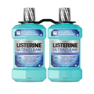 Listerine UltraClean Coolmint Mouthwash, 1.5 Liter, 2-count