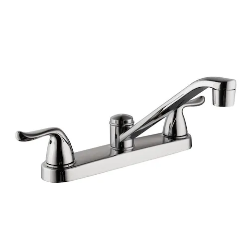Constructor 2-Handle Standard Kitchen Faucet in Chrome, Valve & Deck Plate Included