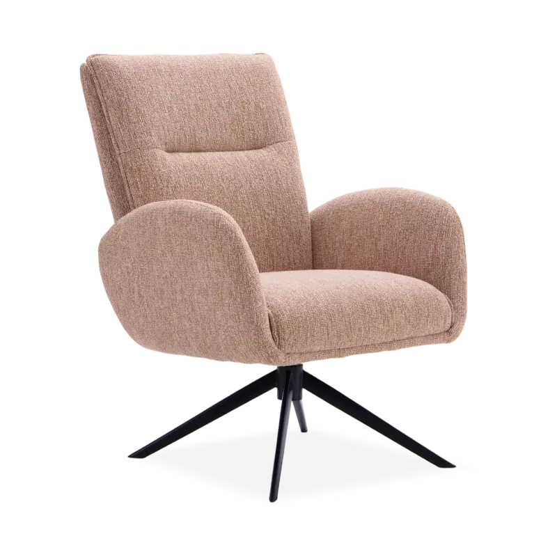 Draaifauteuil Whisper (laag/poot: zwart) - Lodge Blossom