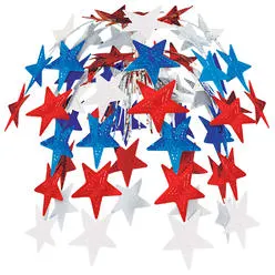 Beistle 24in. Red, White and Blue Star Cascade - 12 Pack
