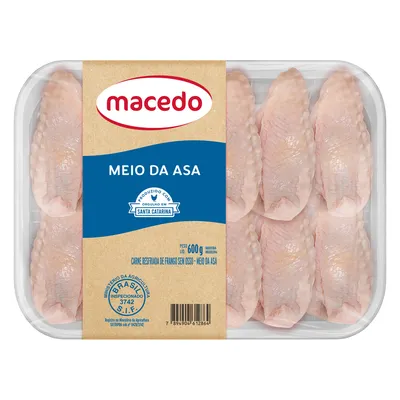 meio da asa de frango macedo bandeja 600g