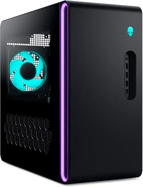 Alienware Aurora Gaming Desktop ACT1250 - Intel Core Ultra 7 265KF Processor, Liquid Cooled, NVIDIA GeForce RTX 5070, 32GB DDR5 RAM, 2TB SSD, 1000W Platinum Rated PSU, Windows 11 Home - Clear Panel