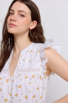 Blusa romántica pliegues