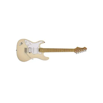 ARIA 714 JH REVERSE ST-STYLE ELECTRIC GUITAR - MARBLE WHITE - ROASTED MAPLE NECK