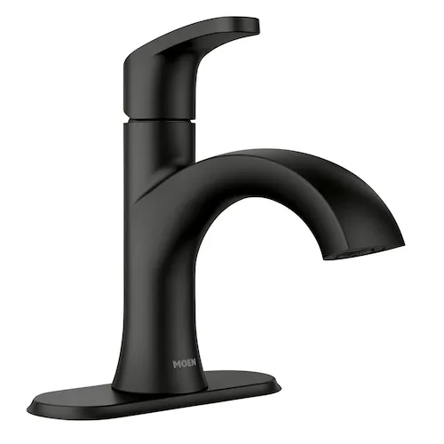 Karis Matte Black One-Handle Single Hole Bathroom Sink Faucet with Optional Deckplate
