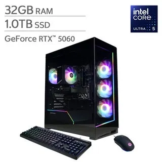 CyberPowerPC Gamer Xtreme Gaming Desktop - Intel Core Ultra 5 225F - GeForce RTX 5060 - 32GB RAM - 1TB SSD - Windows 11
