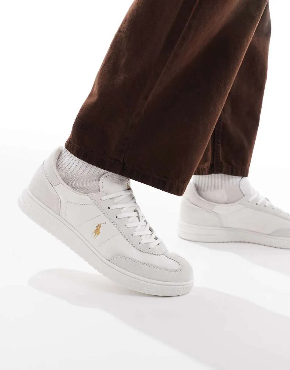 Polo Ralph Lauren suede and leather trainers in white