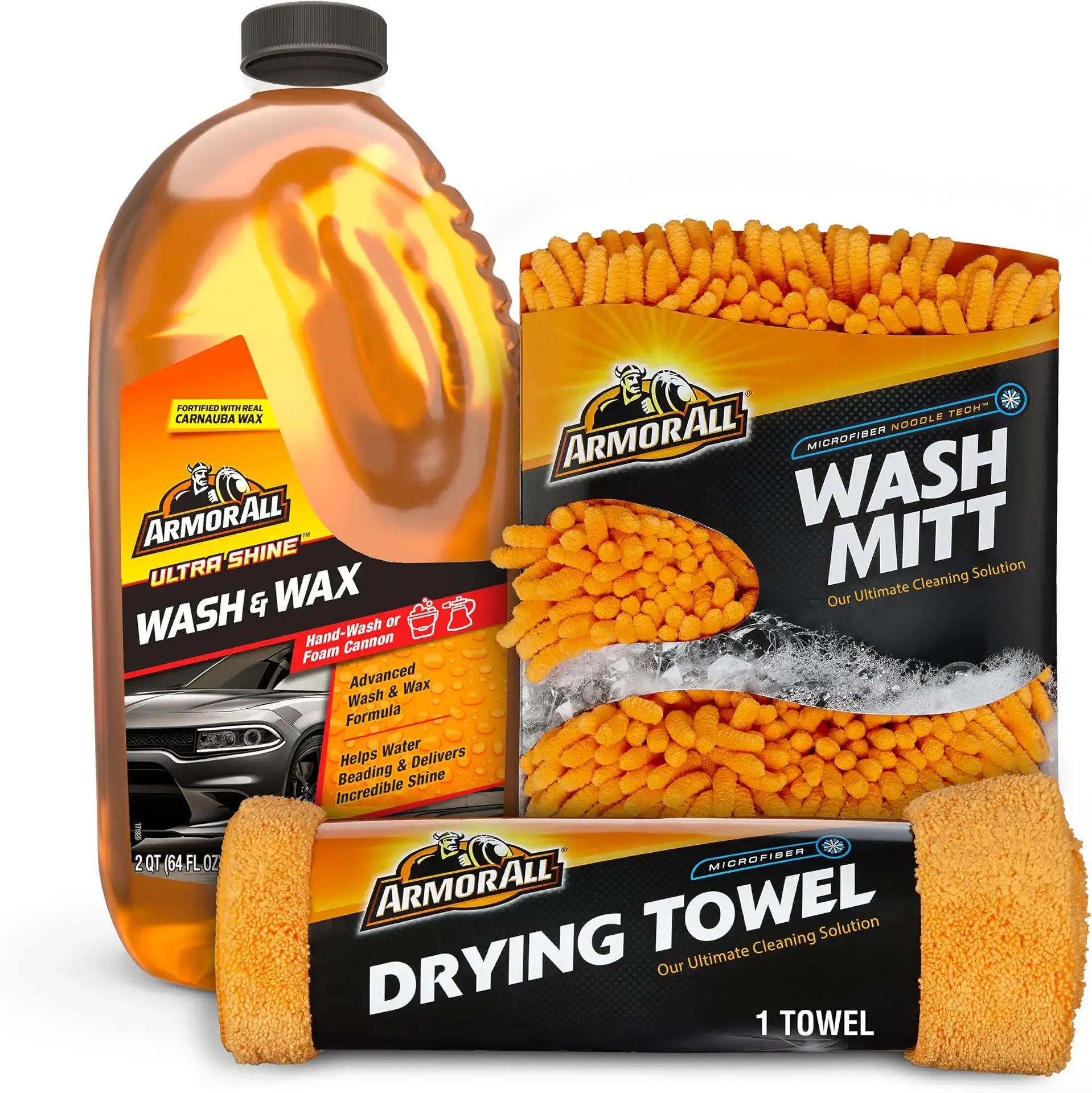 Armor All Cleaning Kit, Car Wash Soap, Wash Mitt & Microfiber Towel | Armor All Cleaning Kit, Car Wash Soap, Wash Mitt & Microfiber Towel