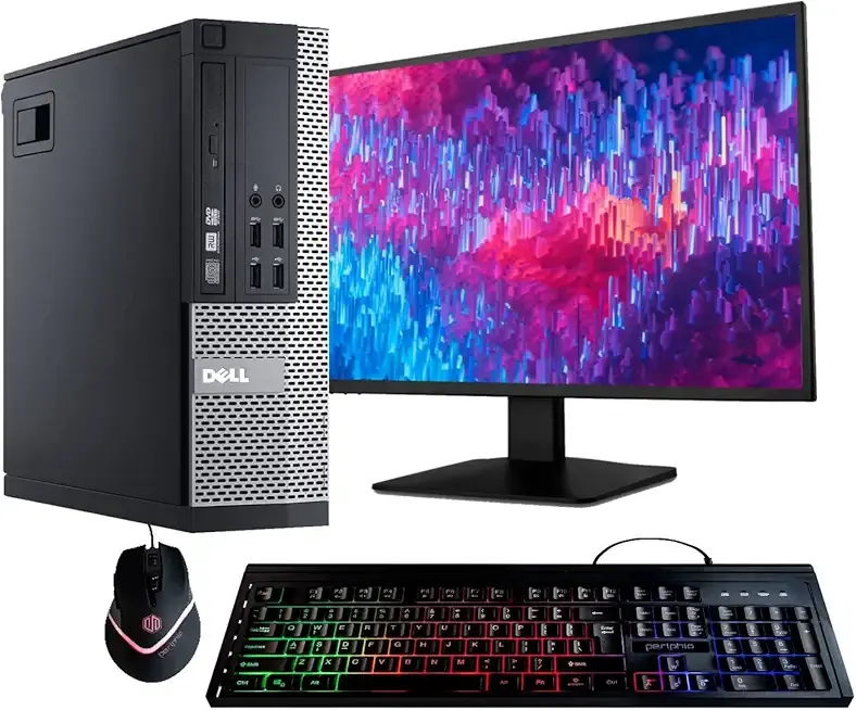 Dell Optiplex 9020 Desktop Computer PC, Intel Quad-Core i5, 500GB HDD Storage, 8GB DDR3 RAM, WiFi, 20 in Monitor, RGB Productivity Bundle, Windows 11 Pro (Renewed)