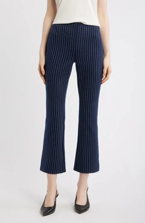 Pinstripe Crop Kick Flare Pants