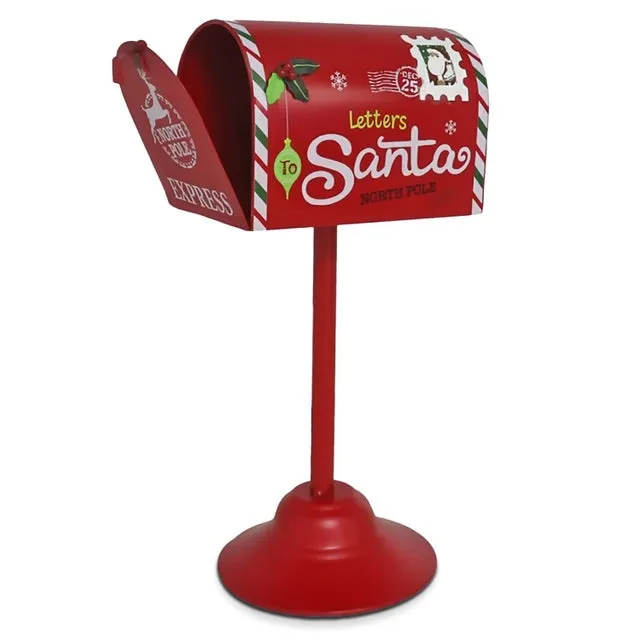 TIENDA EURASIA – Buzón Americano de Navidad Papá Noel, Acero Inoxidable, 16x12x32 cm