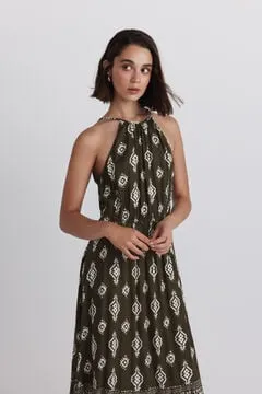 Vestido halter estampado