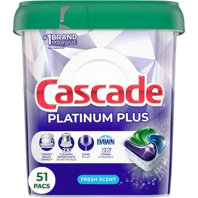 Platinum Plus Dishwasher Pods, Dish Detergent ActionPacs, Fresh, 51 Count