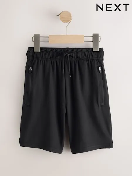 Black Light Weight Sports Shorts (3-16yrs)
