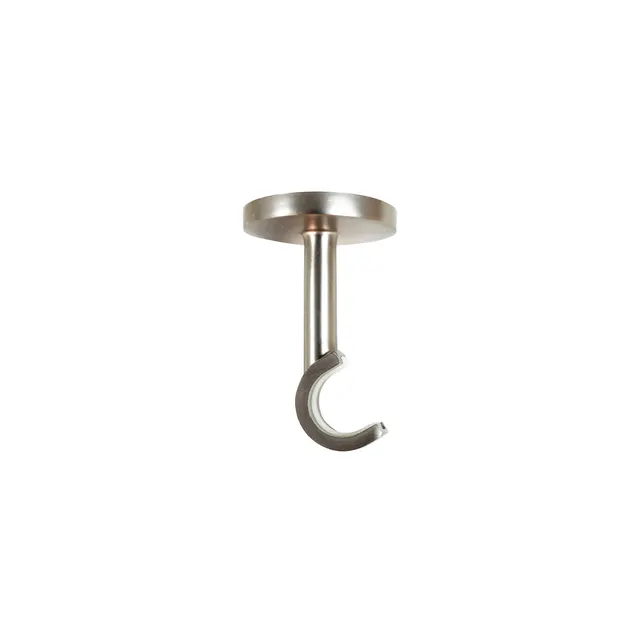 2 Soportes pared y techo para barra diámetro 20 mm Design INSPIRE Aluminio cromo mate niquelado fijo 6 cm