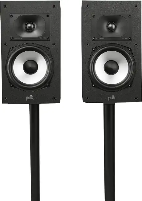 Polk Audio Monitor XT20 Bookshelf Surround Speakers (Pair, Midnight Black) | Hi-Res Audio, Dolby Atmos & DTS:X Compatible, 1" Terylene Tweeter, 6.5" Dynamically Balanced Woofer