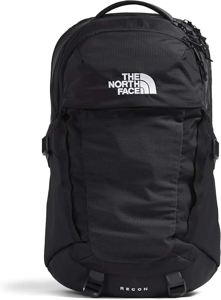 Recon Everyday Laptop Backpack - Daypack, Water Repellent, Laptop Sleeve, 2 Water Bottle Pockets, TNF Black/TNF Black-NPF, One Size