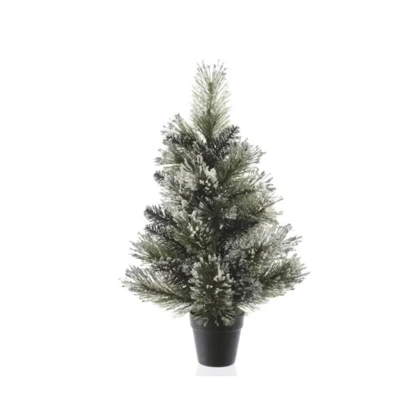 Everlands Finley Mini Kerstboom Binnen Groen-Wit Frosted