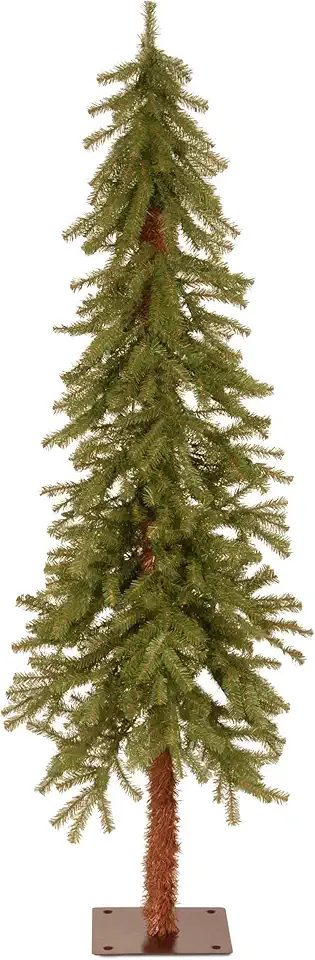 National Tree Company 5 ft Unlit Hickory Cedar Artificial Christmas Tree, 371 Tips, Metal Plate Base, Green