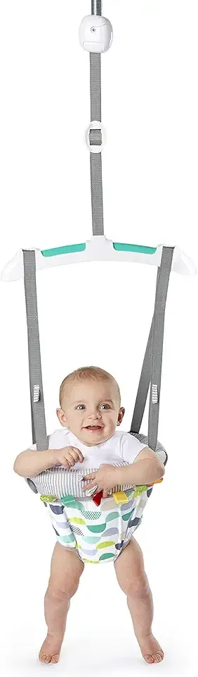 Bright Starts Playful Parade Door Jumper for Baby with Adjustable Strap, 6 Months and Up, Max Weight 26 lbs