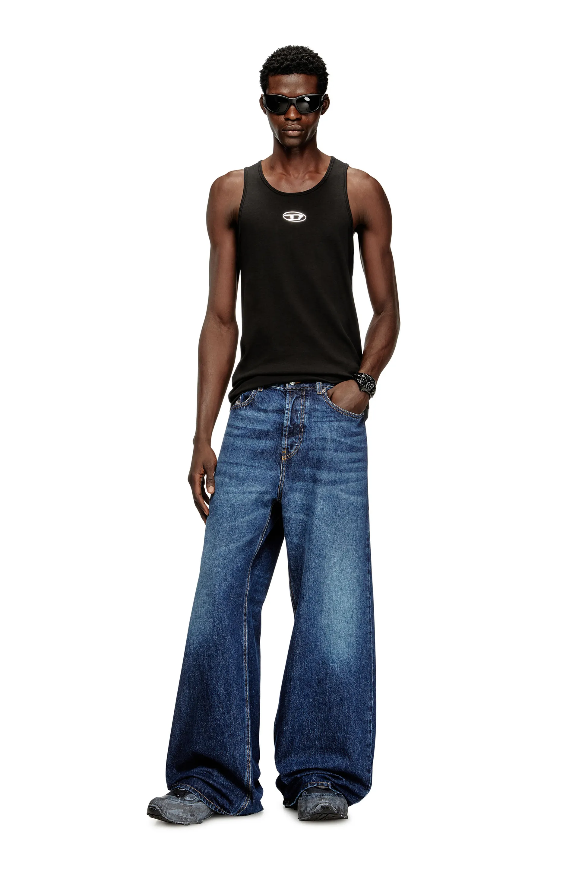 Cotton tank top with logo