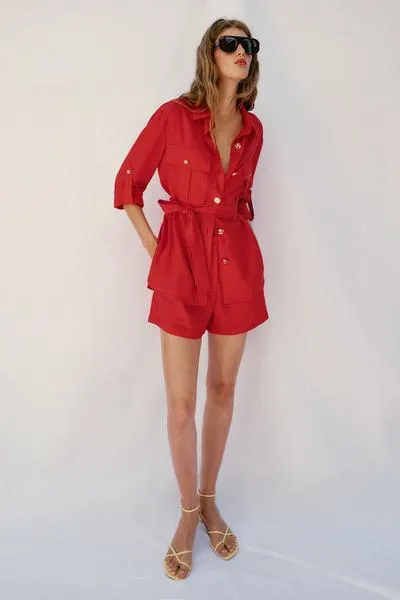 LINEN BLEND SAFARI JACKET