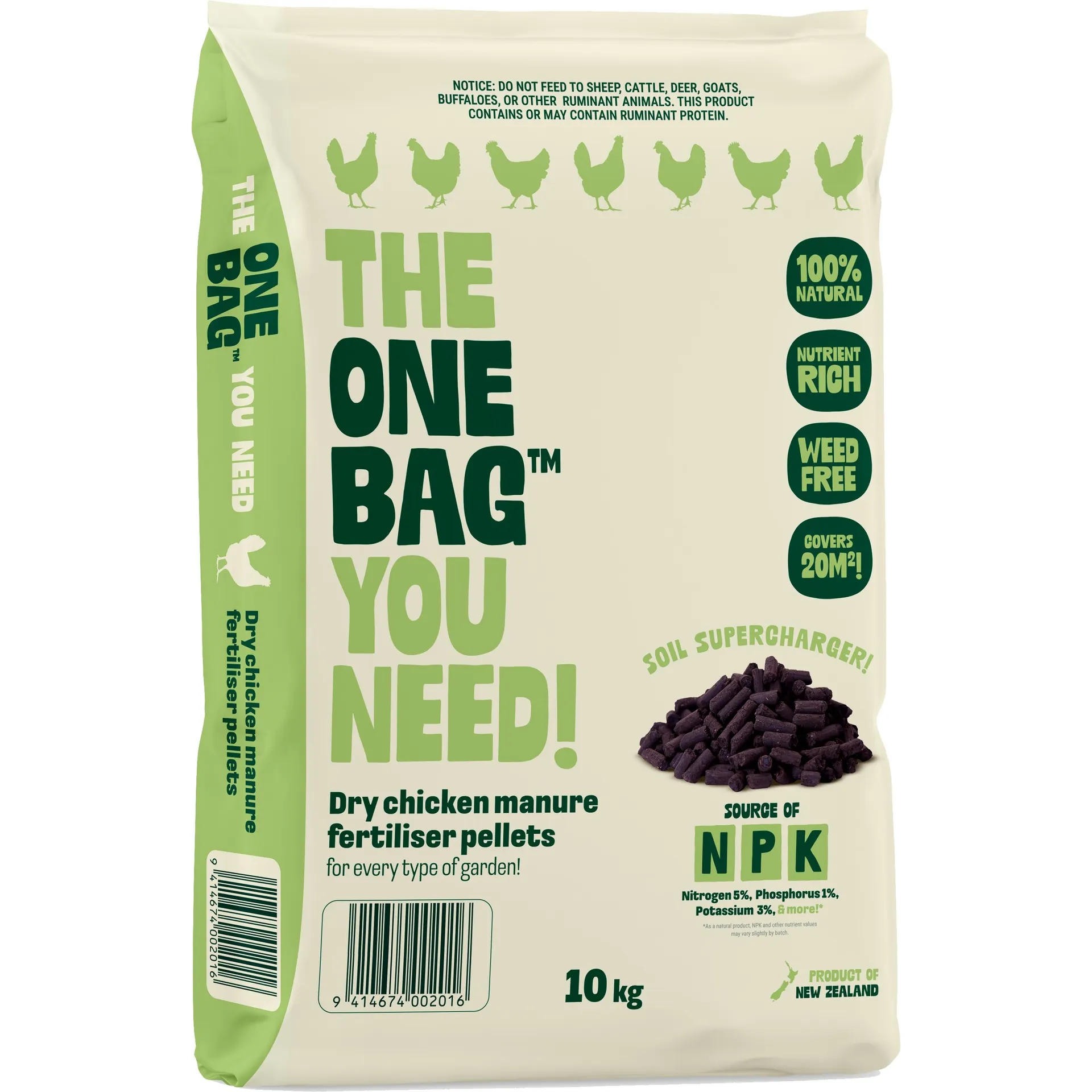 One Bag Chicken Manure Pellets - 10kg