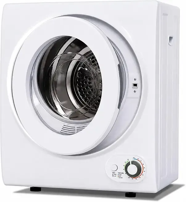 Euhomy Portable Clothes Dryer for Laundry, 1.5 Cu. Ft. Small Portable Dryers for Clothes, 120V Electric Dryer with Stainless Steel Drum, 850W Dryer Machine for Apartments, White
