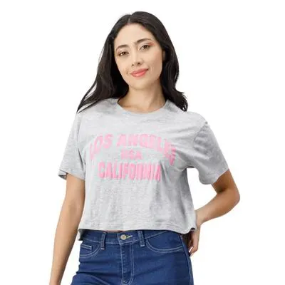 Playera Mxstaza Mujer Crop Los Angeles California