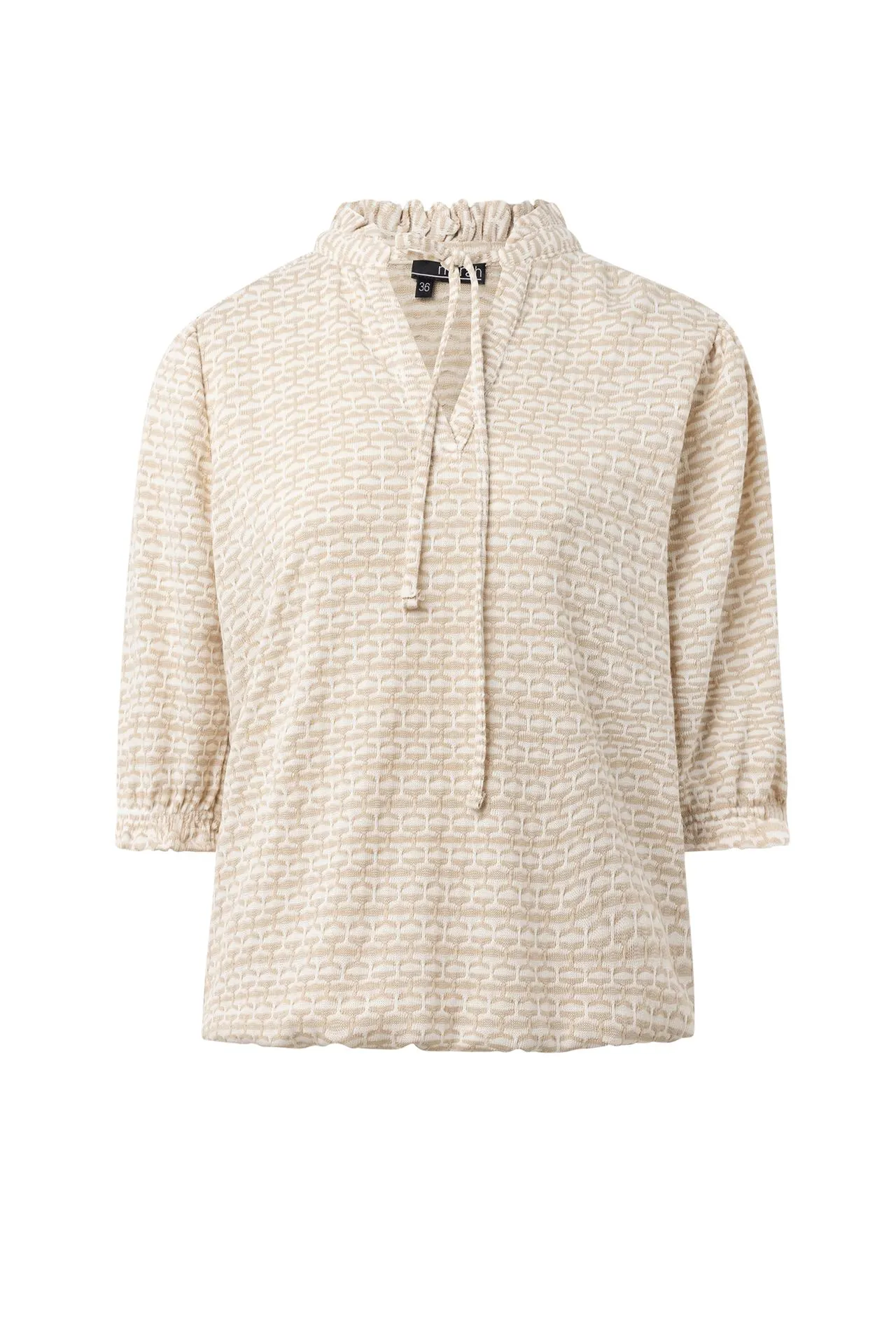 Zandkleurig shirt met grafische print