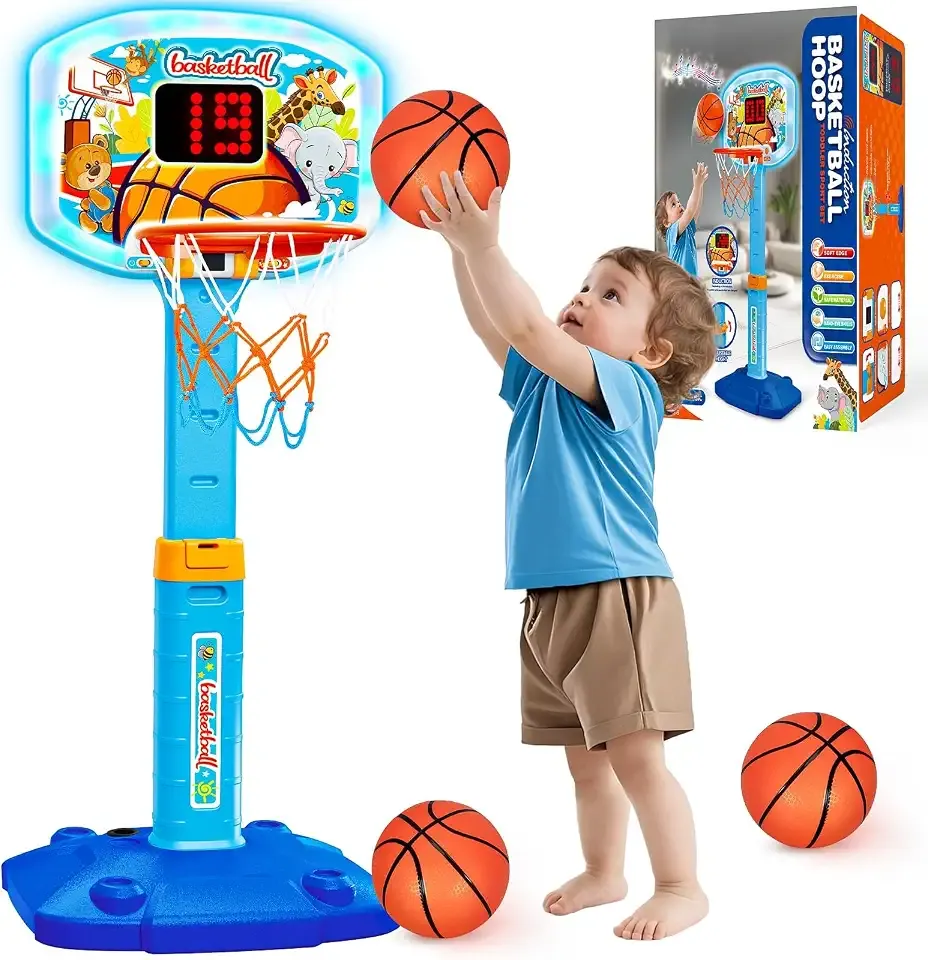 Toddler Basketball Hoop for Ages 2 3 4, Indoor Outdoor Kids Basketball Goal