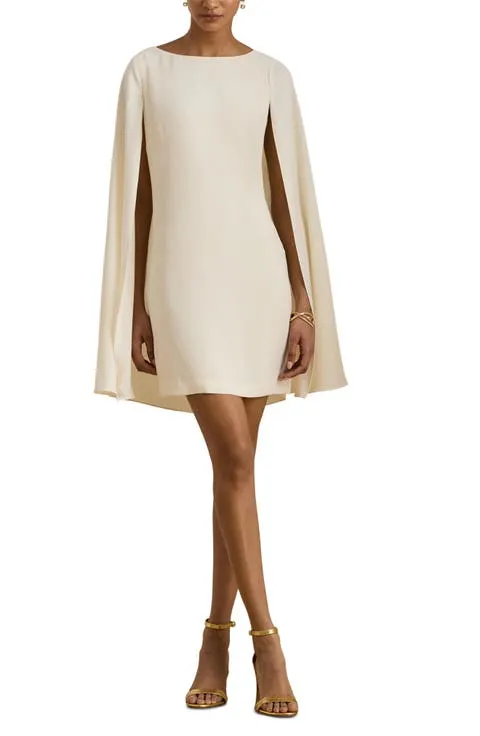 Cape Detail Georgette Cocktail Minidress
