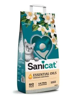 Sanicat Pure Essential Oils Ultra White - Kattenbakvulling - 10 kg Jasmijn Geur