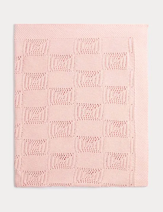 Strickdecke aus reiner Baumwolle