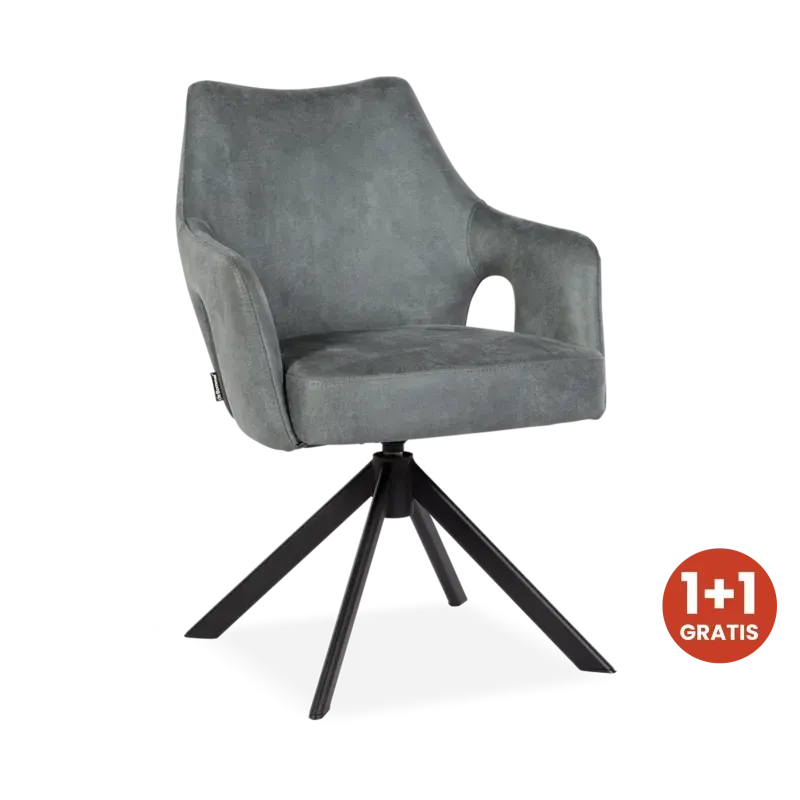 Armstoel Carita - draaibaar - microleder Oxx Niagara - pocketvering - 1+1 gratis
